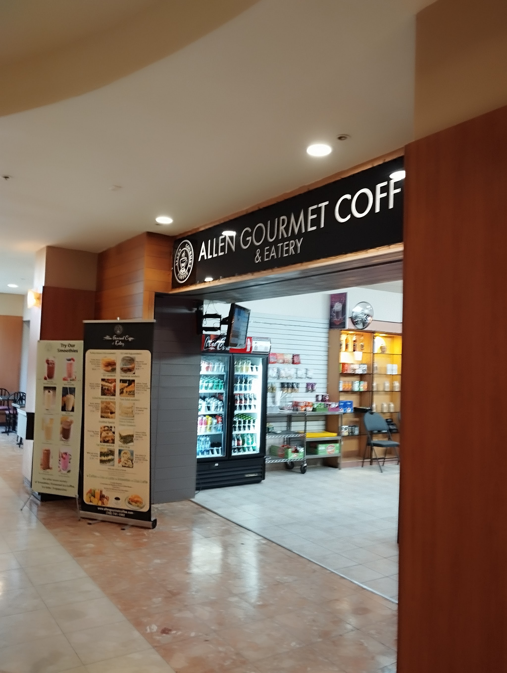 Allen Gourmet Coffee and Eatery storefront at Peterborough Square