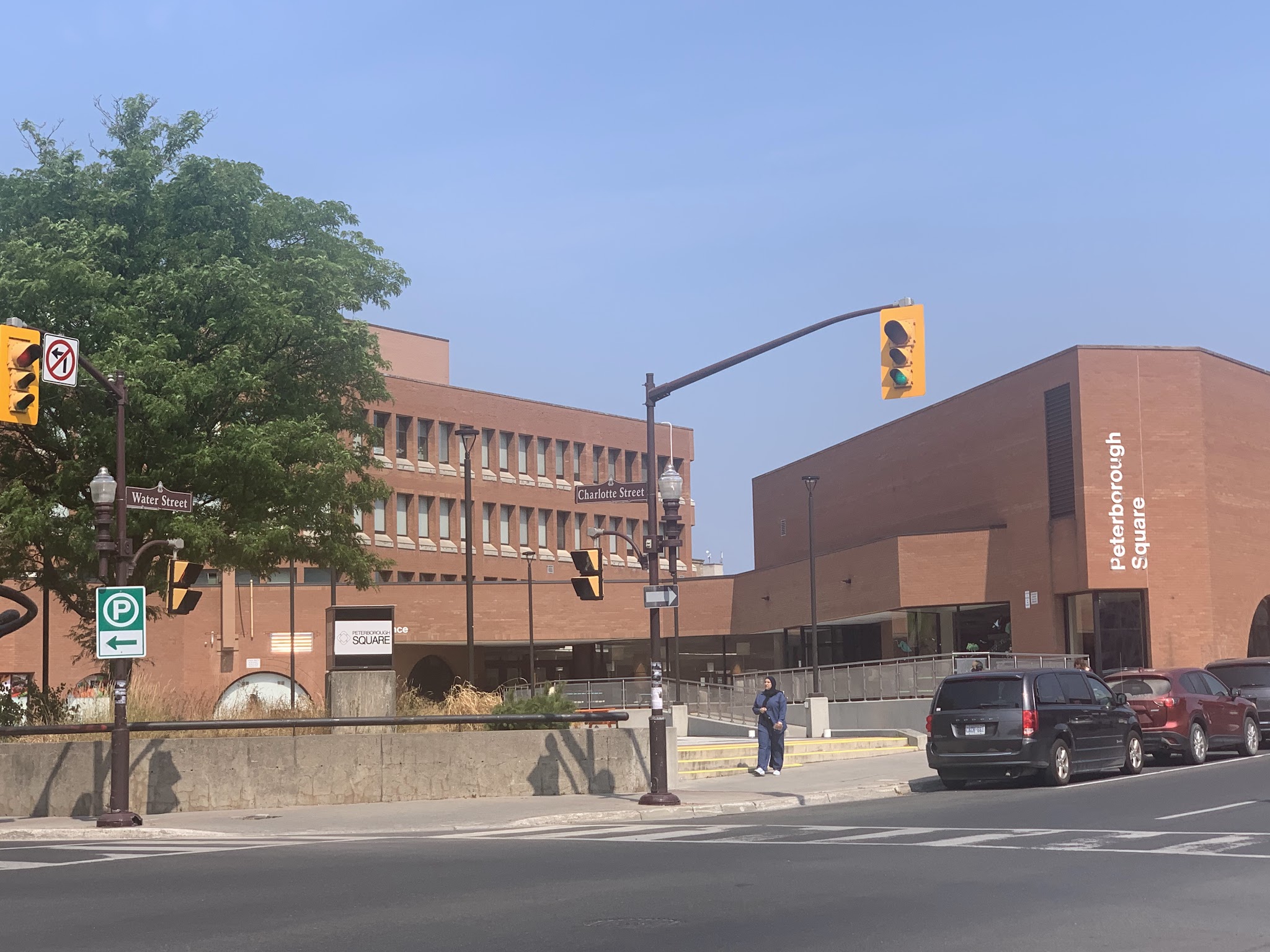 Peterborough Square modern brick building with exterior signage